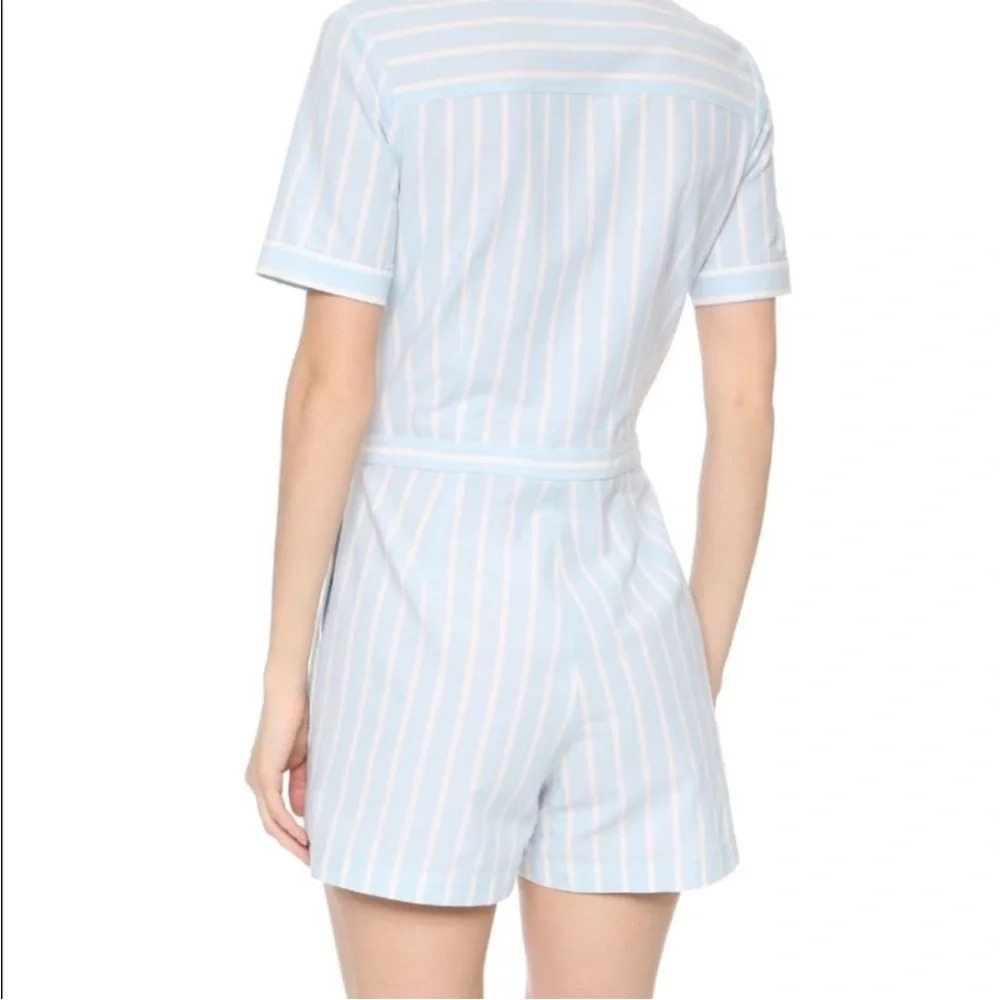Saylor Willa Blue Striped Cut Out Front Romper - Picture 8 of 8
